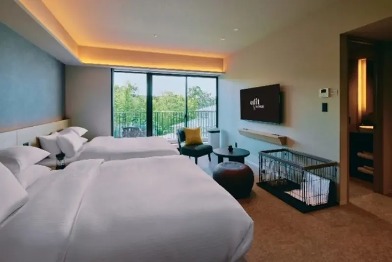 富士山景觀飯店「edit x seven」9月1日開幕，四樓以上保證看得到富士山。