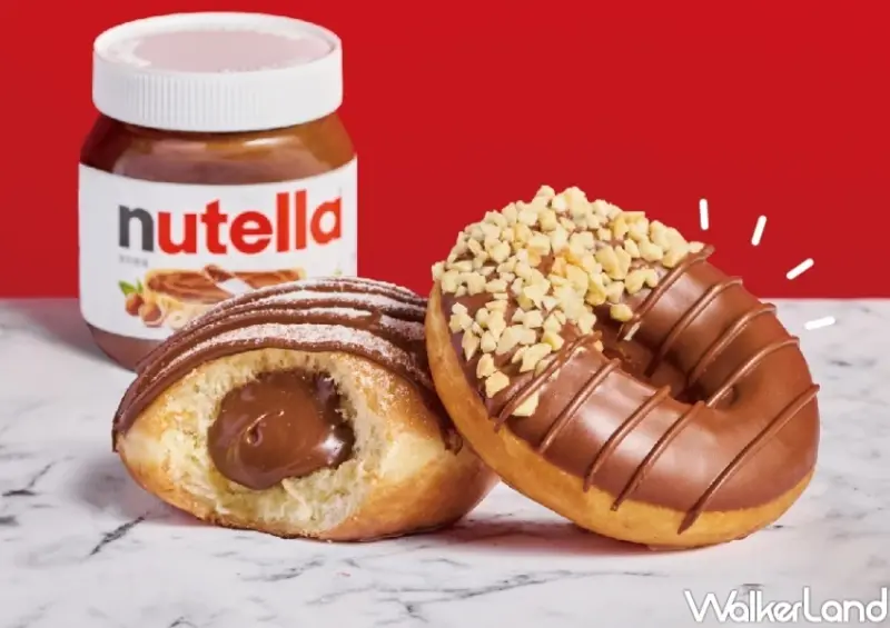 巧克力甜甜圈買一送一！Krispy Kreme聯名NUTELLA，榛果巧克力甜甜圈買一送一。