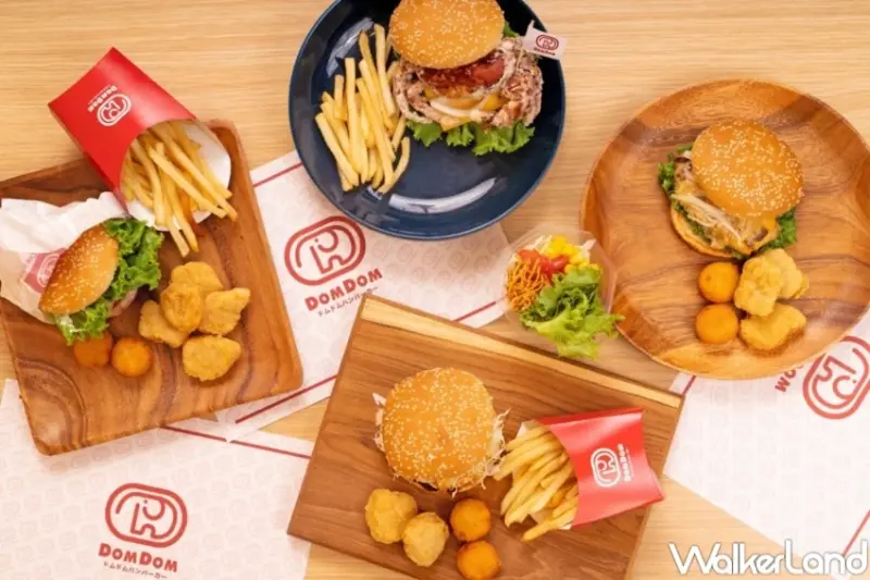 日本速食Dom Dom漢堡首度插旗台北！日本元老級速食軟殼蟹漢堡、台灣限定雞排漢堡開吃。