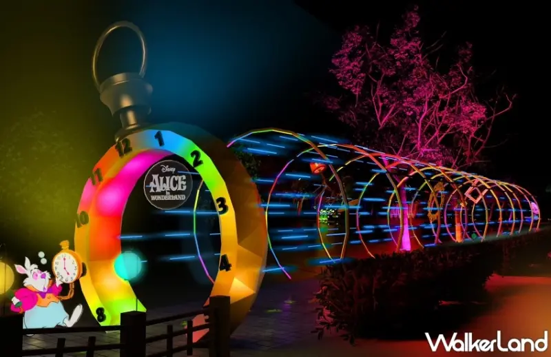 2025嘉義市光織影舞攜手迪士尼「愛麗絲夢遊仙境」！打造9米高巨型愛麗絲 30米沉浸式隧道。