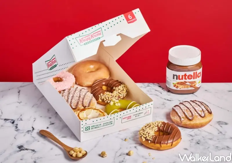 巧克力甜甜圈買一送一！Krispy Kreme聯名NUTELLA，榛果巧克力甜甜圈買一送一。