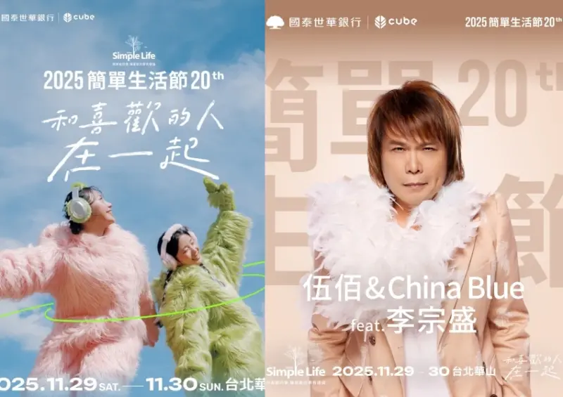 簡單生活節二十週年驚喜重返華山！伍佰合體李宗盛經典復刻，售票資訊、演出亮點與完整活動內容全攻略。