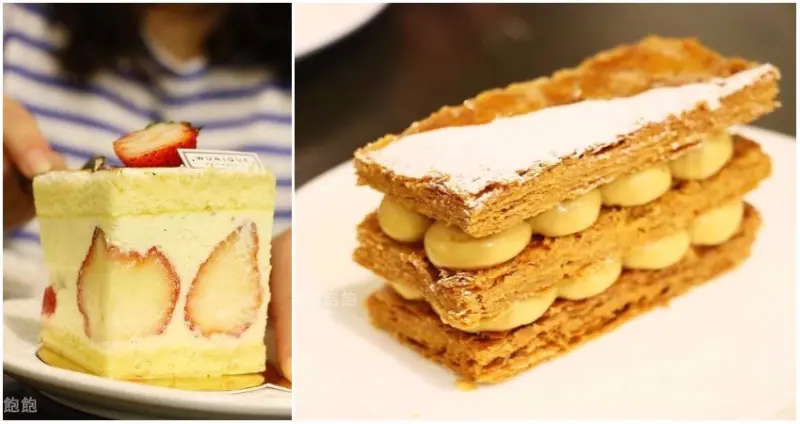台北下午茶/安和路法式甜點『wunique patisserie無二法式甜點烘焙坊』每日限量手工甜點/現做千層派/季節限定草莓蛋糕(捷運六張犁站)