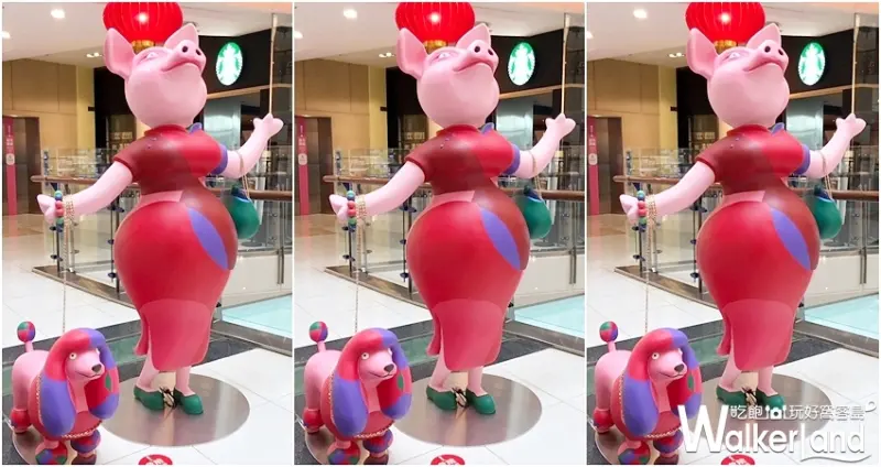 中壢大江購物中心「豬福春節藝術裝置」 / WalkerLand窩客島提供