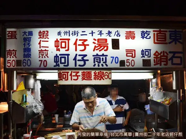 美食窩客 阿發的簡單幸福 推薦 廣州街二十年老店蚵仔煎（東石直銷蚵仔煎）/ WalkerLand窩客島 整理提供