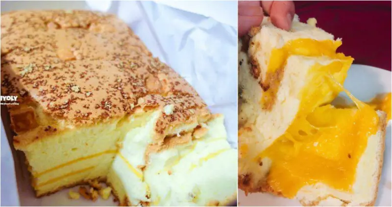 2017必推美食/胖貢貢古早味蛋糕/台北士林,芝山捷運站美食/人手一袋的秒殺蛋糕/大愛雙層起司口味