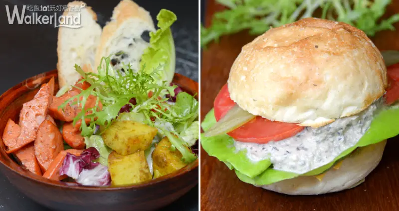 德式香腸凱薩三明治和照燒鮪魚三明治