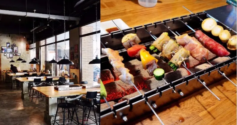 爵 旋轉串燒 炭烤 英式工業風│轉吧~轉吧~不用自己動手就可以烤肉囉！
