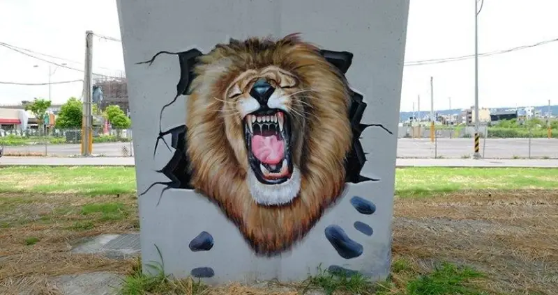 【彰化。員林市】有夠好萊塢！員林3D立體彩繪新地標完整版『龍燈九柱+龍燈鐵道』，鯊魚、恐龍、大象、金鋼