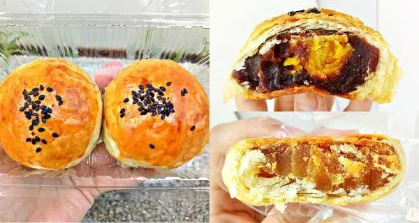 中壢│新明市場巨無霸蛋黃酥☞那麼大顆的蛋黃酥才$30真是太佛心啦!/蛋黃酥.地瓜餅.芋頭餅.綠豆椪/新明市場