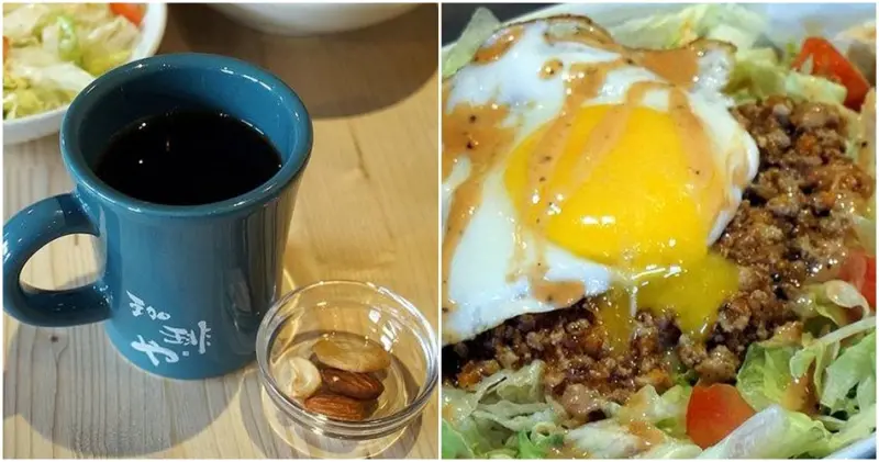 【松山車站】<咖啡屋 珈琲や 台北松山工房>來自日本的連鎖咖啡店，十多種咖啡豆讓你挑，由日籍店員依你喜好烘豆；還有湯咖哩、沖繩塔可飯都很棒