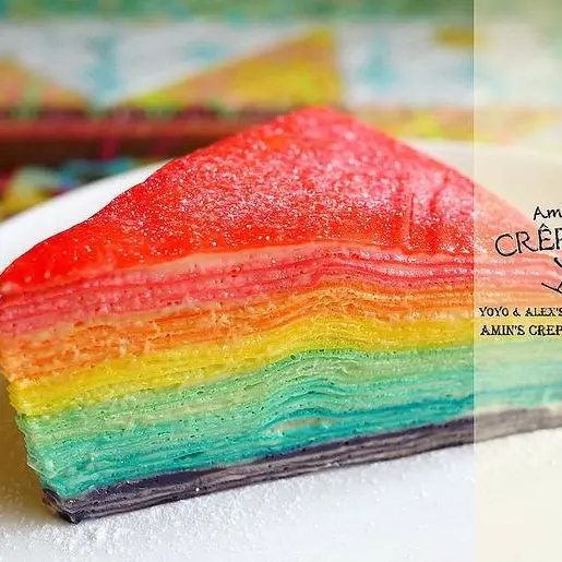 【台北】Amins Creperie 巴黎薄餅 ~ 超吸睛少女心大爆發彩虹千層蛋糕 繽紛色彩讓人心情都飛揚起來啦!!! / 捷運芝山站 / 法式薄餅
